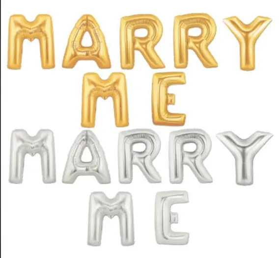 12 шт. 16 дюймов розовое золото шары из фольги с надписью MARRY ME 18 воздушный шар в