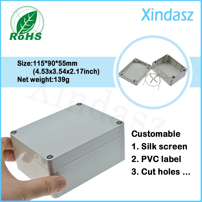 Goede (1 stks partij) Gratis verzending 115*90*55mm waterdichte project behuizing voor elektrische apparatuur kleine plastic waterdichte behuizing