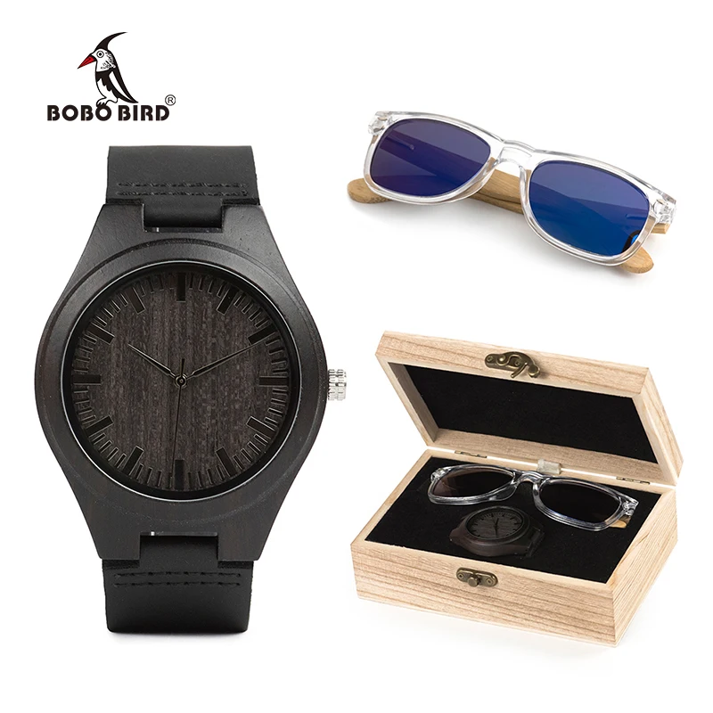 

BOBO BIRD Wood Timepieces Sunglasses Personality Gifts Men Watch Custom logo Luxury Present relogio masculino