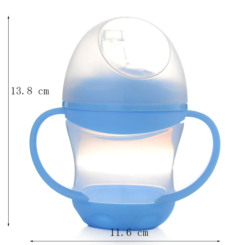 Детская обучающая бутылка для питья, силиконовая, 160 мл, для младенцев, для воды, молока, сока, мин, чашка, для детей, для обучения Сиппи, чашки с двумя ручками, T2514