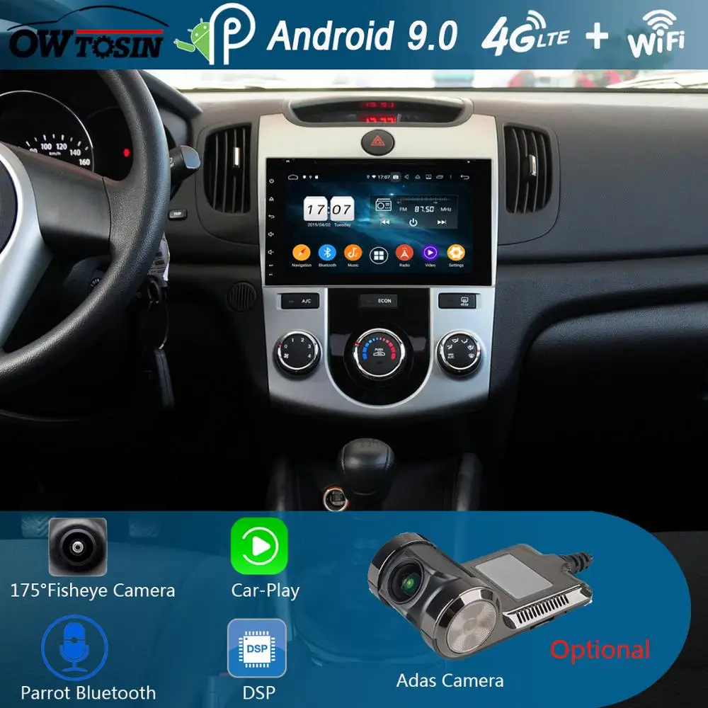 

8" IPS 1920*1080 8Core 4G RAM+64G ROM Android 9.0 Car DVD Player For Kia CERATO FORTE 2008 2009 2010 2011 2012 DSP Radio GPS