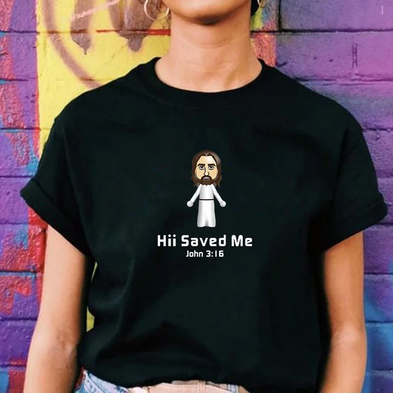 

kuakuayu HJN Unisex Hii Saved Me Christian T-Shirt Men Women Jesus Faith Graphic Tee Funny Meme Shirt Gifts