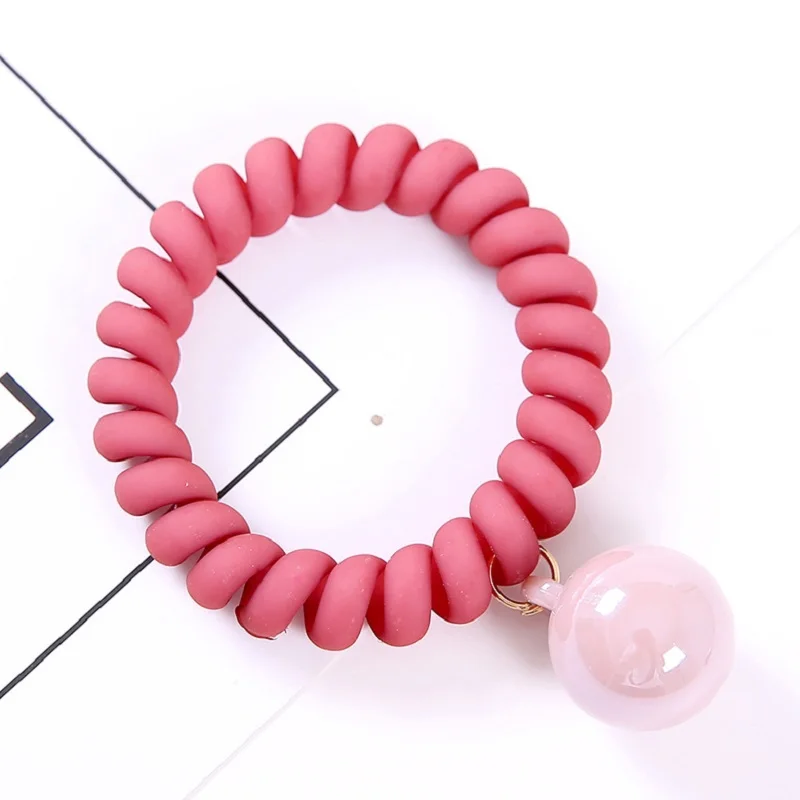 2 قطعة/الحزمة ماتي لون الحلوى سلك الهاتف خط مرونة شريط مطاطي مرونة الشعر Hairbands حبل ل Gils رباطات اللثة