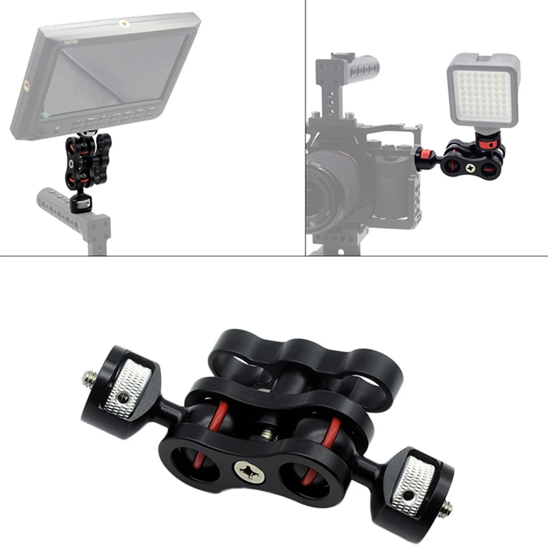 

Double Ball Head Articulating Magic Arm With 1/4 Inch Thread Screw Monitor Mount For Camera Rig Cage Field Monitor, Lights,Gim