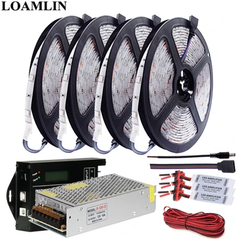 

30Leds/m 5050SMD RGB Led Strip Flexible Light TC420 Programable Time RGB Led Controller Amplifier DC12V Led Transformer Kit