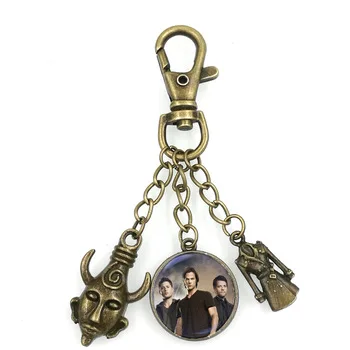 SUPERNATURAL inspired sam dean charm key chain tv series davils protection winchester inspired vintage KC001