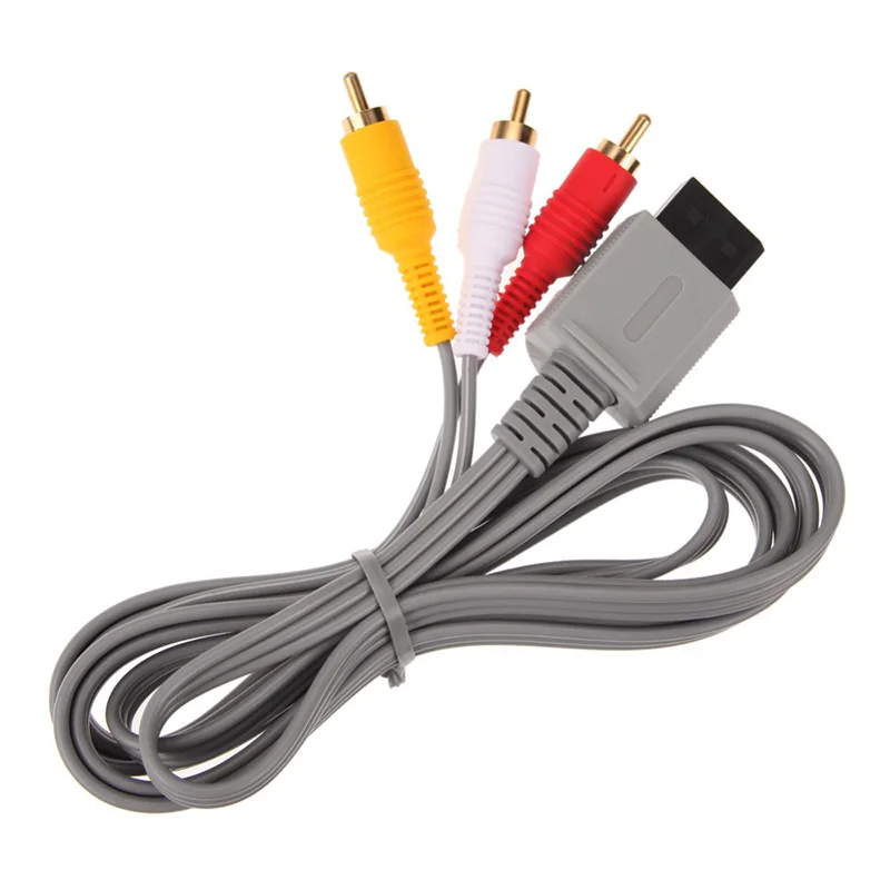 

100PCS 1.8m Audio Video AV Composite 3 RCA Cable for Nintendo WII console sharpest video