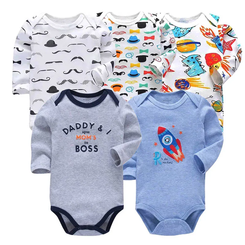 5 шт./компл. детские комбинезоны из хлопка roupas menino Одежда для новорожденных