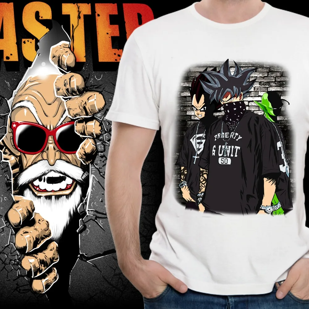 

Dragon Ball Z Tee Shirt Super Saiyan Son Goku Vegeta Piccolo Puu Bulma Anime T Shirt Japanese Anime Cotton 2018 New T-Shirt