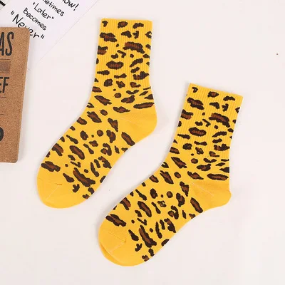 UNIKIWI.9 цветов, шикарные женские хлопковые носки с леопардовым принтом, повседневные женские короткие носки, ретро леопардовые носки, женские Чулочные изделия, Meias - Цвет: 009