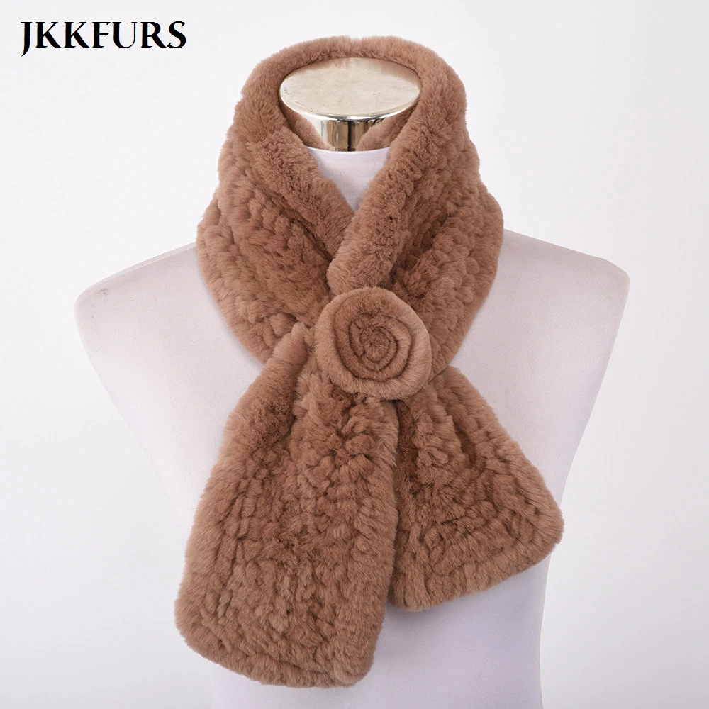Женский весенне-зимний теплый шарф с натуральным кроличьим мехом модный однотонный платок женский подарок на день рождения высокое качество S7303