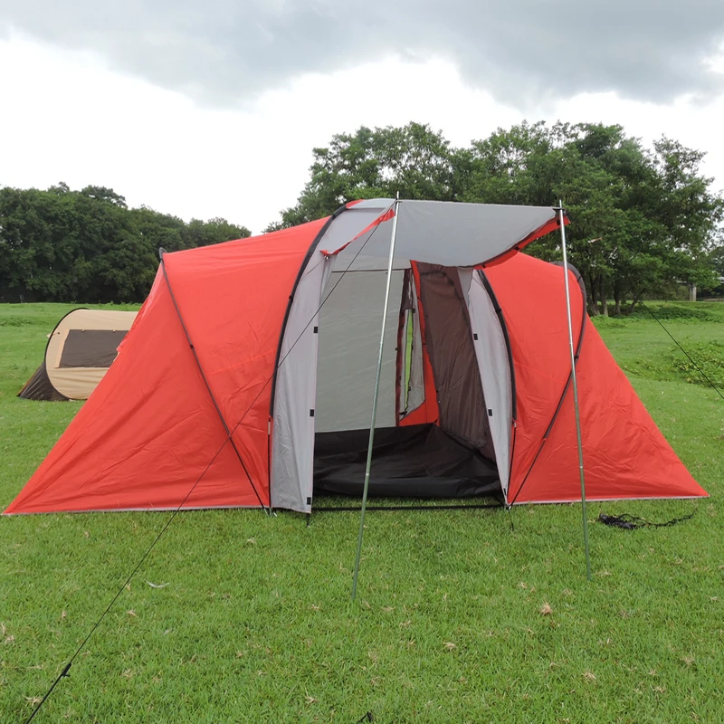 Сверхъярусная семейная водонепроницаемая и ветрозащитная палатка с одним Холлом и двумя спальнями для 5-8 человек, вечерние двухслойные палатки для кемпинга