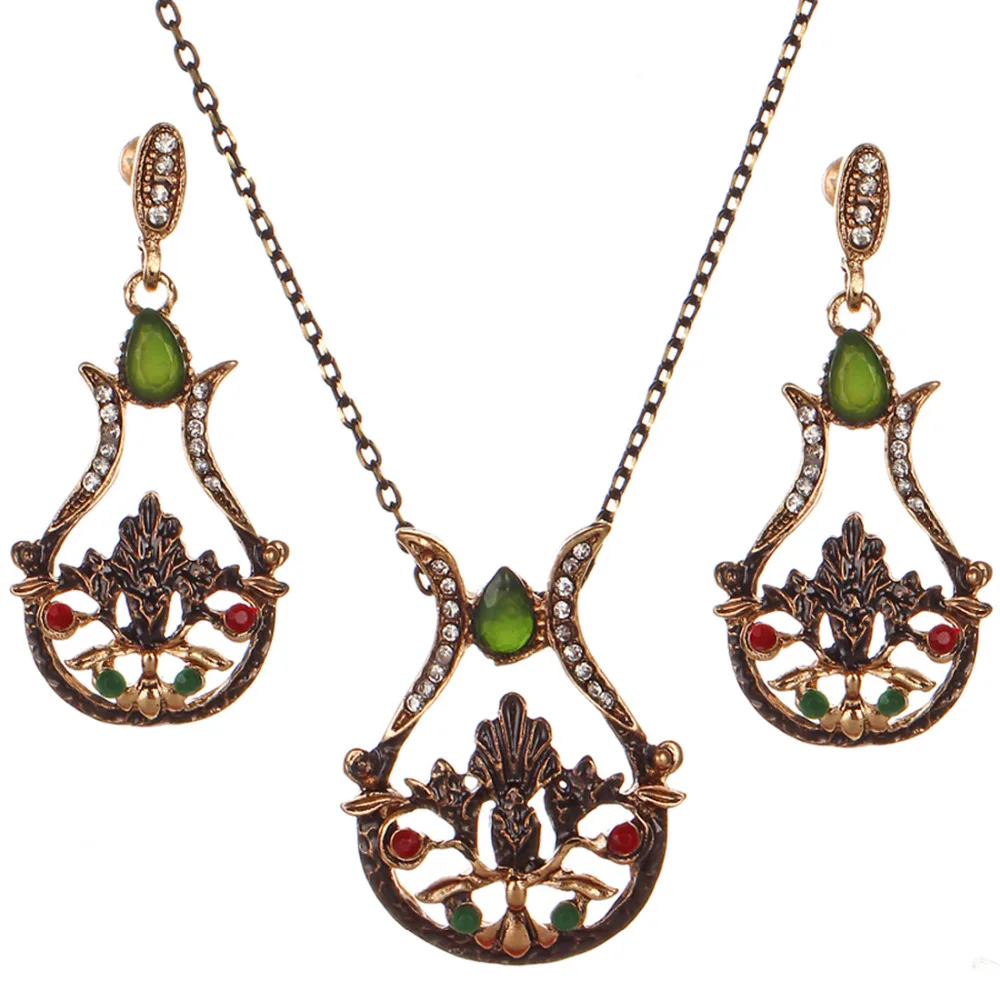 Стразы, серьги и ожерелье, набор украшений, ювелирные наборы для женщин, бижутерия, Эфиопский турецкий ювелирный набор