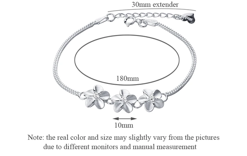 SA SILVERAGE, настоящее 925 пробы, серебряные цветы, цепочка, браслет для женщин, хорошее ювелирное изделие, 925 серебряные браслеты с подвесками, браслеты