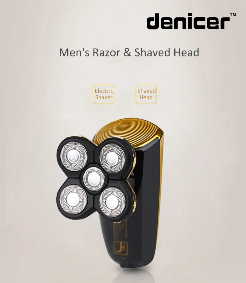 Новая умная мощная электрическая Водонепроницаемая бритва для волос, бритвенная перезаряжаемая бритая головка, 5 ножей, бритва для волос для мужчин