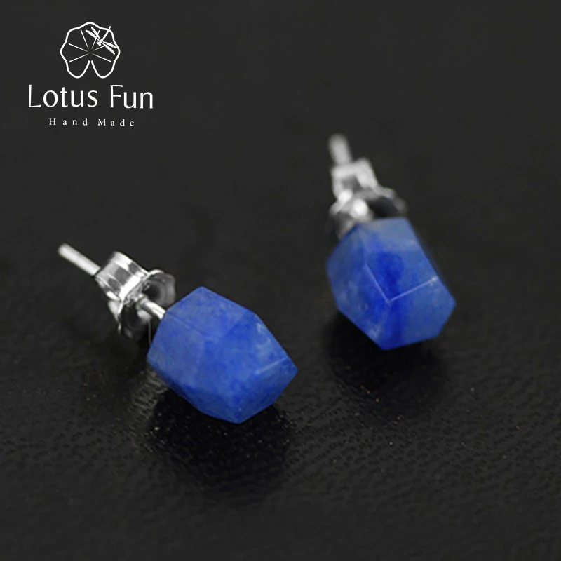 

Lotus Fun Real 925 Sterling Silver Natural Stone Handmade Designer Fine Jewelry Vintage Fashion Stud Earrings for Women Brincos
