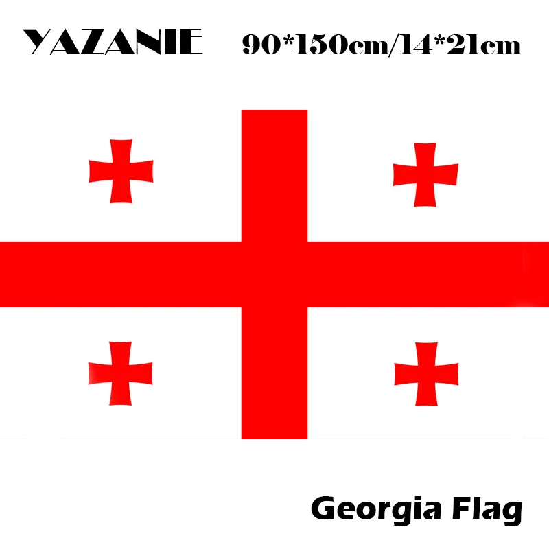 

YAZANIE 90x150cm Hanging Flag Polyester Georgia Banner for Celebration Big Flag Hanging Flying Decorative Flags and Banners