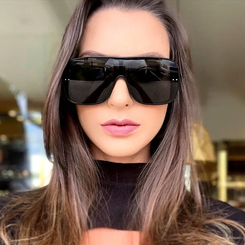 Винтажные панк солнечные очки-авиаторы для женщин и мужчин большая рамка для очков Готическая Смола Солнцезащитные очки Oculos Feminino Lentes Gafas De Sol Mujer