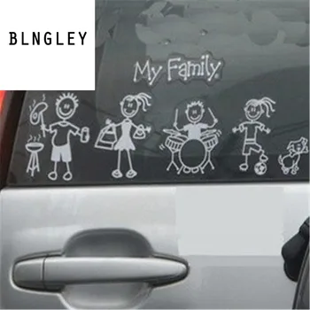 

Free shipping 60 pieces /lot Vinyl Decal my family stickers for BMW mini cooper ford focus 2 volkswagen peugeot car accessories