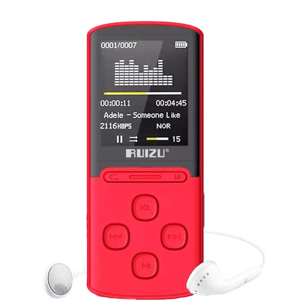 RUIZU X11 Mp3 плеер 8 Гб Портативный Поддержка SD карты и FM радио голос Запись чтения электронных книг 1,8 дюймов Экран