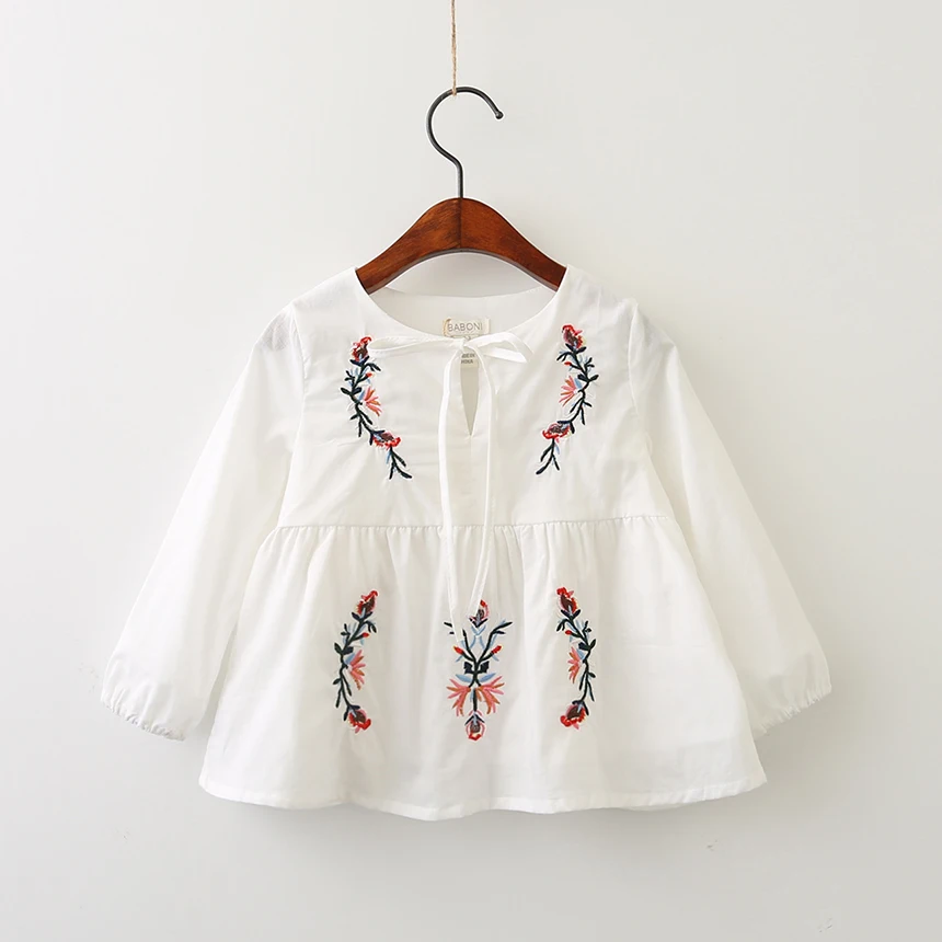 Bohemian Kids Embroidery Flower Clothes Autumn Spring Baby Girls Full