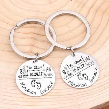 

Baby Birth State Keychain Gift For First Fathers day New Mommy Gift Newborn Baby