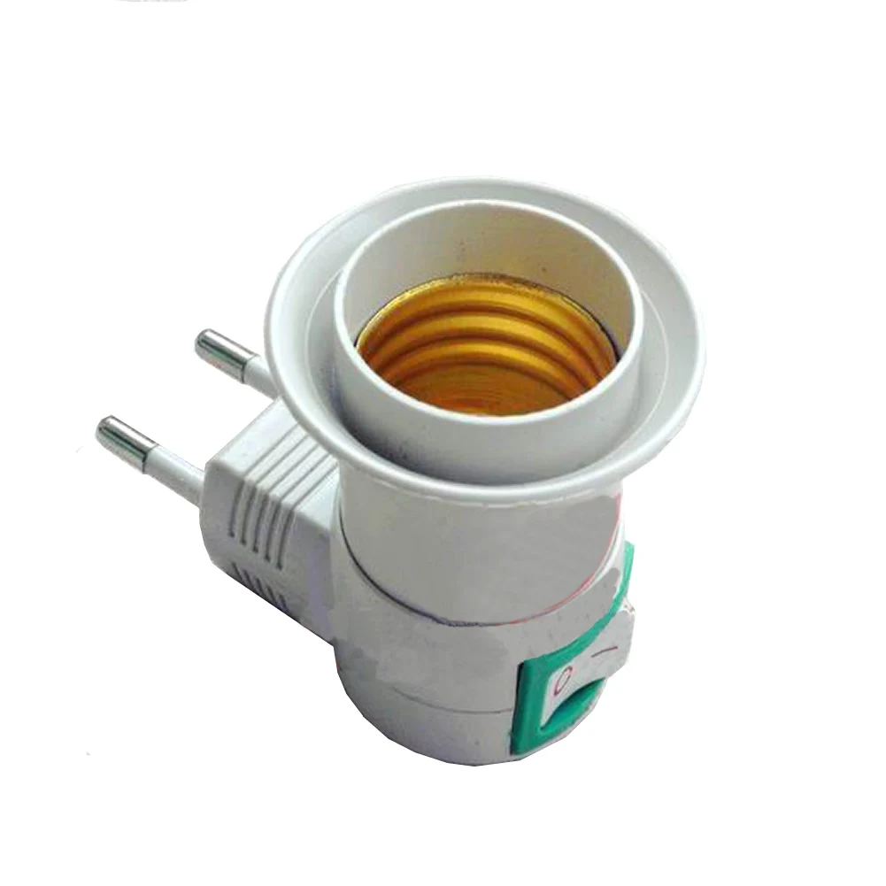 

E27 female socket to EU plug adapter with power on-off control switch New Mar28