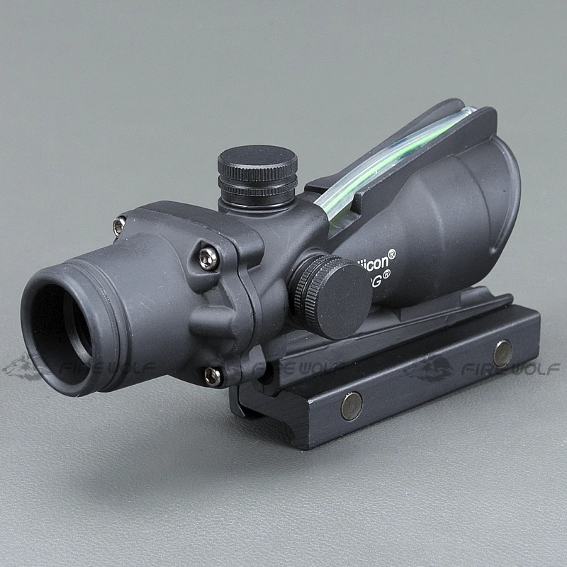 نطاق الفريق التعاوني 1x32 التكتيكية منظر نقطة حمراء الحقيقي الأخضر الألياف البصرية بندقية Riflescope مع Picatinny السكك الحديدية ل M16 بندقية الصيد