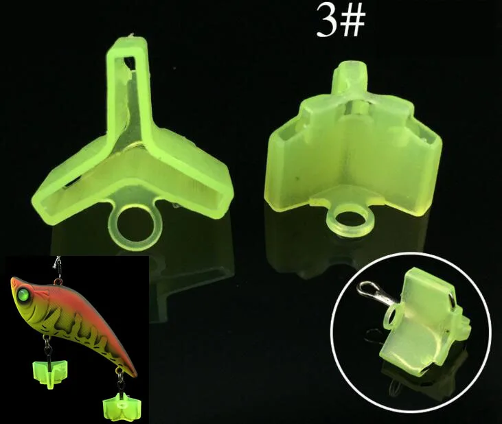 100pc 3Fluorescent treble hook covers for lure fishing hook sizes 4 5 holder cover caps