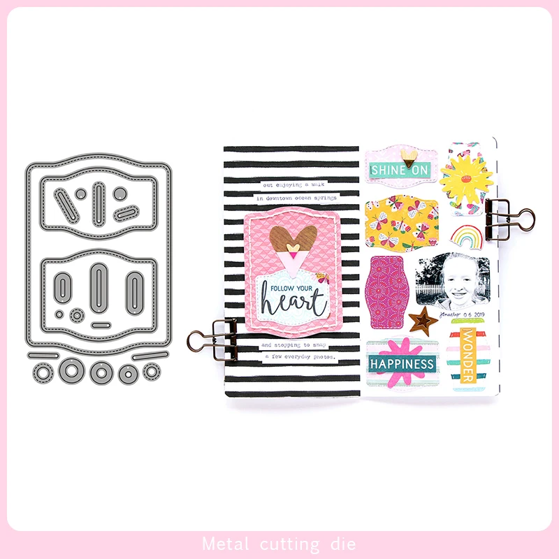 

Label part SET Metal Cutting Dies for DIY Scrapbooking Photo Album Decorative Embossing Paper Card Crafts Die Cut 2019
