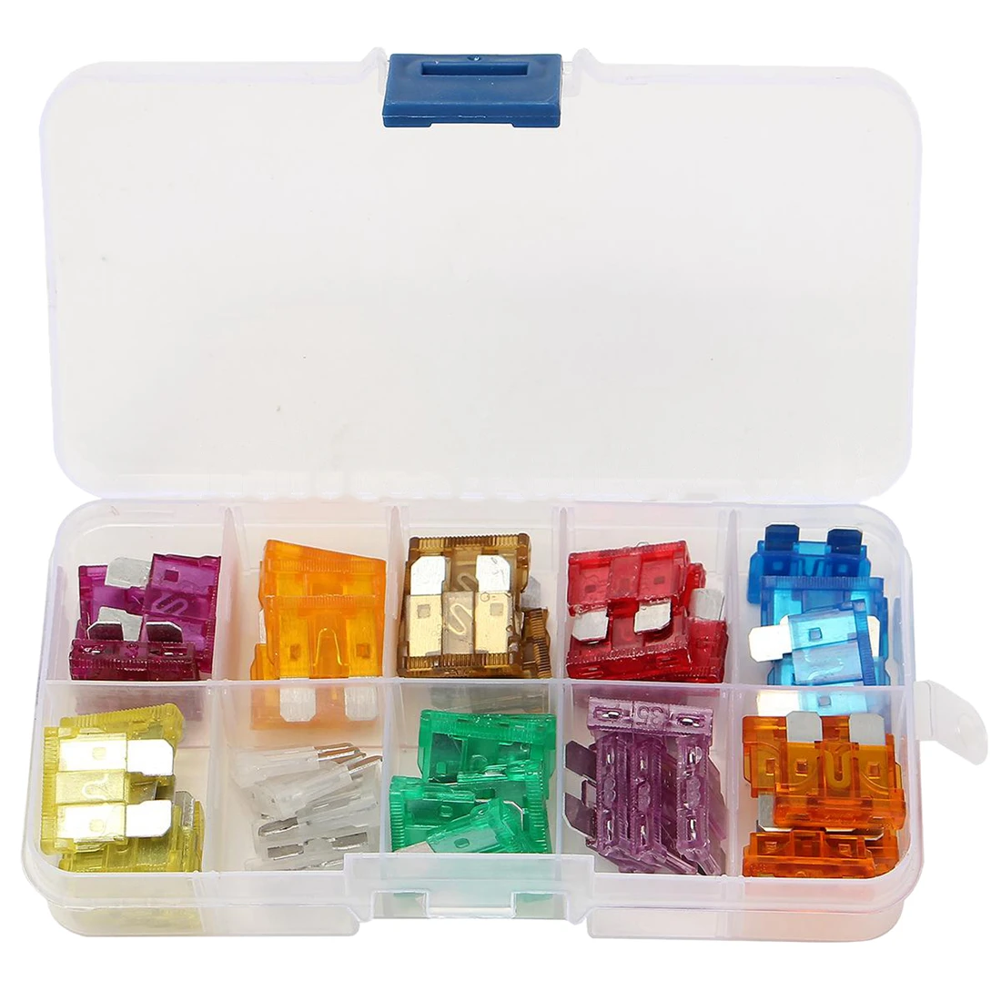 50Pcs Blade Fuses Assortment Kit Auto Car Truck Motor Medium 10 Values