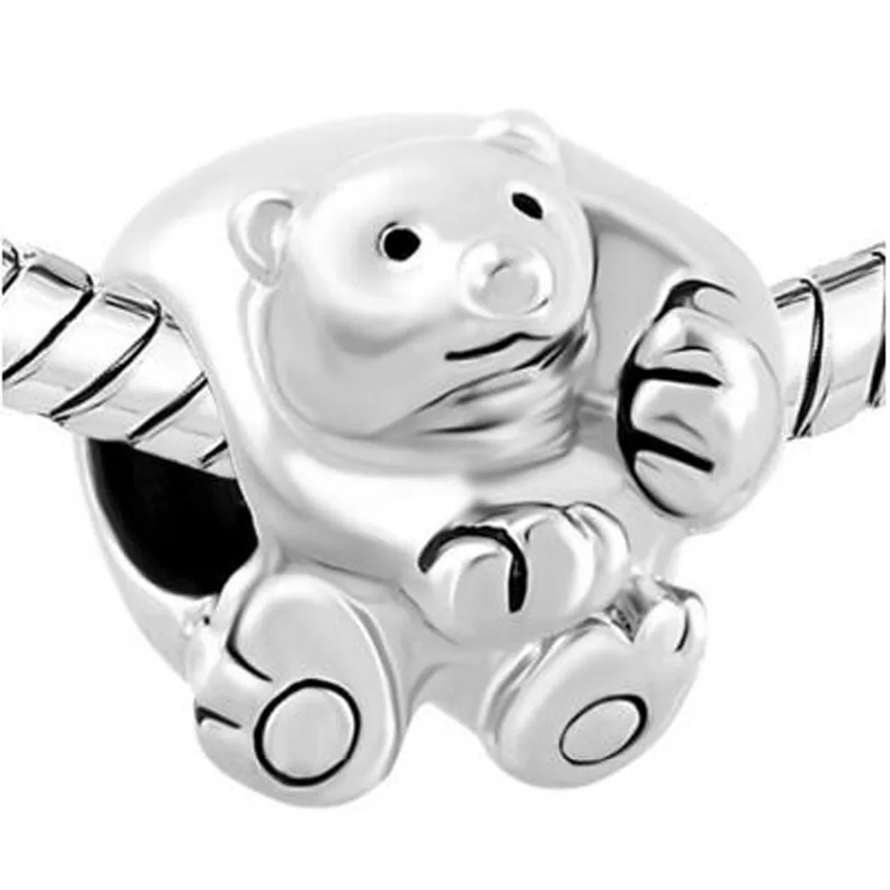 Шарм подвеска в виде белого и черного медведя Pandora|fit pandora bracelet|beads fit pandorabeads |