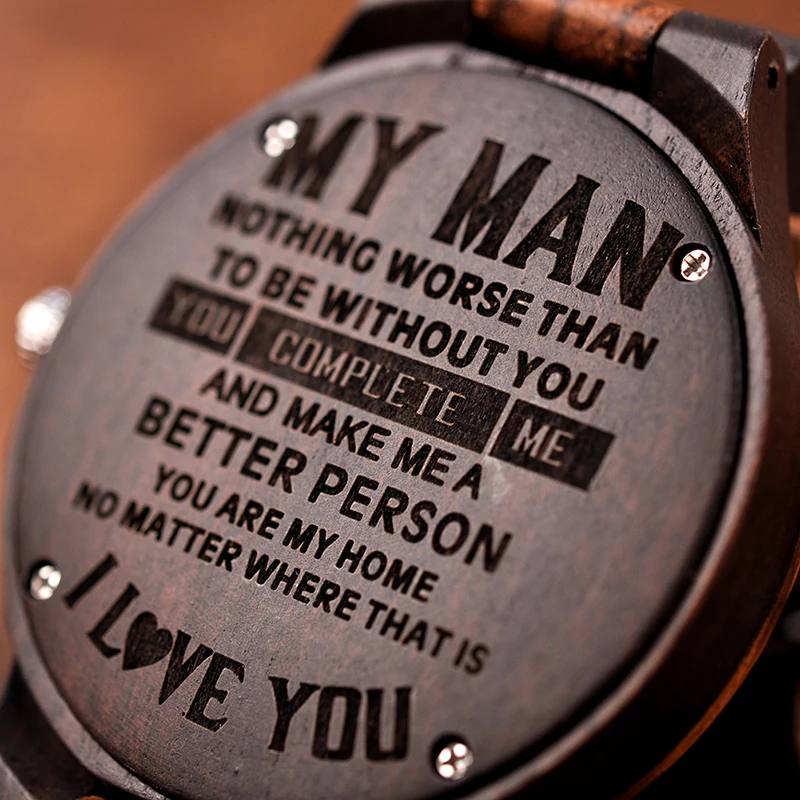 BOBO BIRD Engrave Personal Men Watch Family Birthday Gift for SON DAD Quartz Watches Men's Wristwatch Engraving Logo