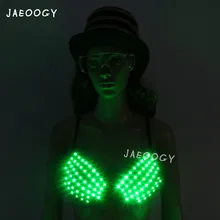 New free Shipping High Quality LED Glowing Green Ladies Bra Nightclub Stage Girl Dancing Fluorescent Underwear Show Props New free Shipping High Quality LED Glowing Green Ladies Bra Nightclub Stage Girl Dancing Fluorescent Underwear Show Props