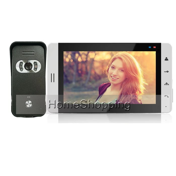 

FREE SHIPPING Home Wired 7 inch TFT Touch White Monitor Video Doorphone Intercom System With Outdoor Intercom Camera IN STOCK