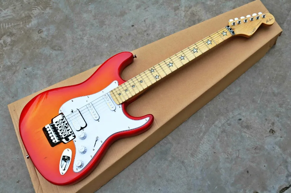 

Top Quality GYST-1061 solid mahogany CS Color white plate maple fretboard with star inlay ST Electric Guitar, Free shipping