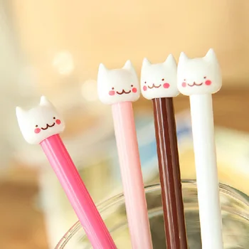 

12 pcs/lot Pure and fresh and lovely cute kitty needle tube pens gel pens office school kids pens stationery gifts