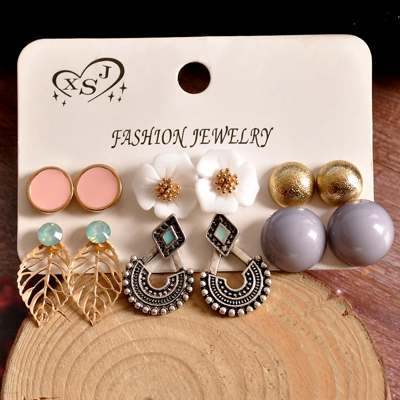 New fashion women's jewelry wholesale girl birthday party pearl earrings beautiful 9 pairs /set earrings gift agent shipping