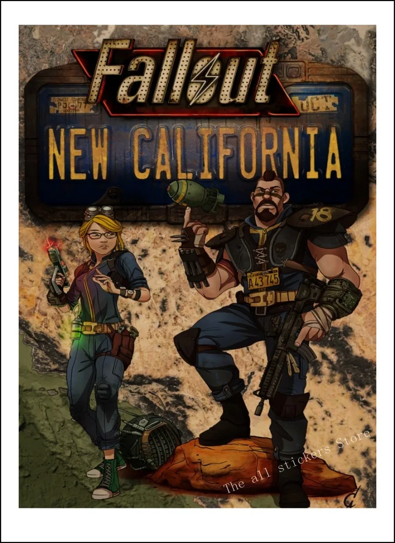 Fallout 3 4 игровой плакат серия Fallout игра Ретро плакат, крафт-бумага для бара кафе домашний декор Настенная роспись/9005 - Цвет: 15