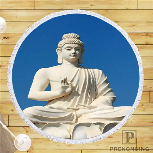 

Custom DIY Customized Microfiber Fabric buddha (1)@ Round Beach Blanket Towel Printed on Demand 150cm #19-01-28-3-69