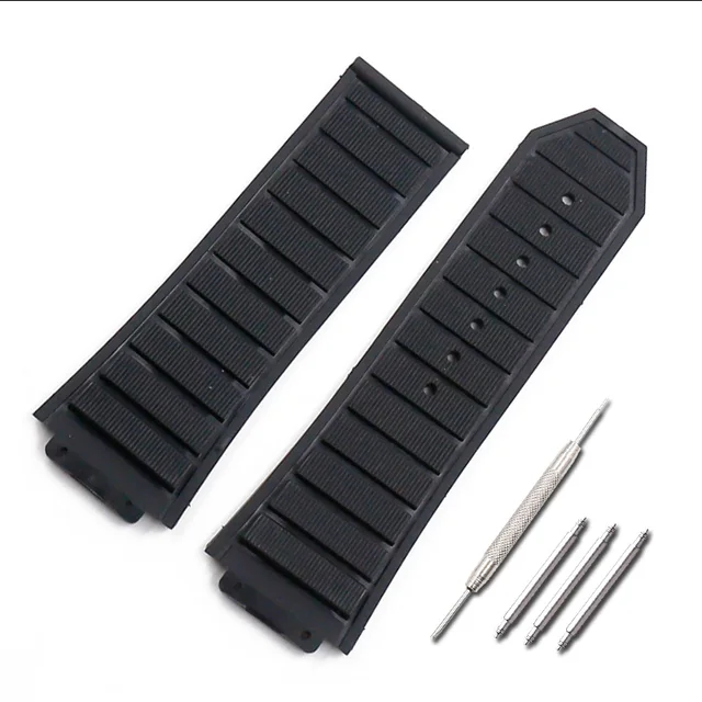 New high quality waterproof soft rubber strap for Hublot series king power accessories 29mmx19mm men's watch accessories black
