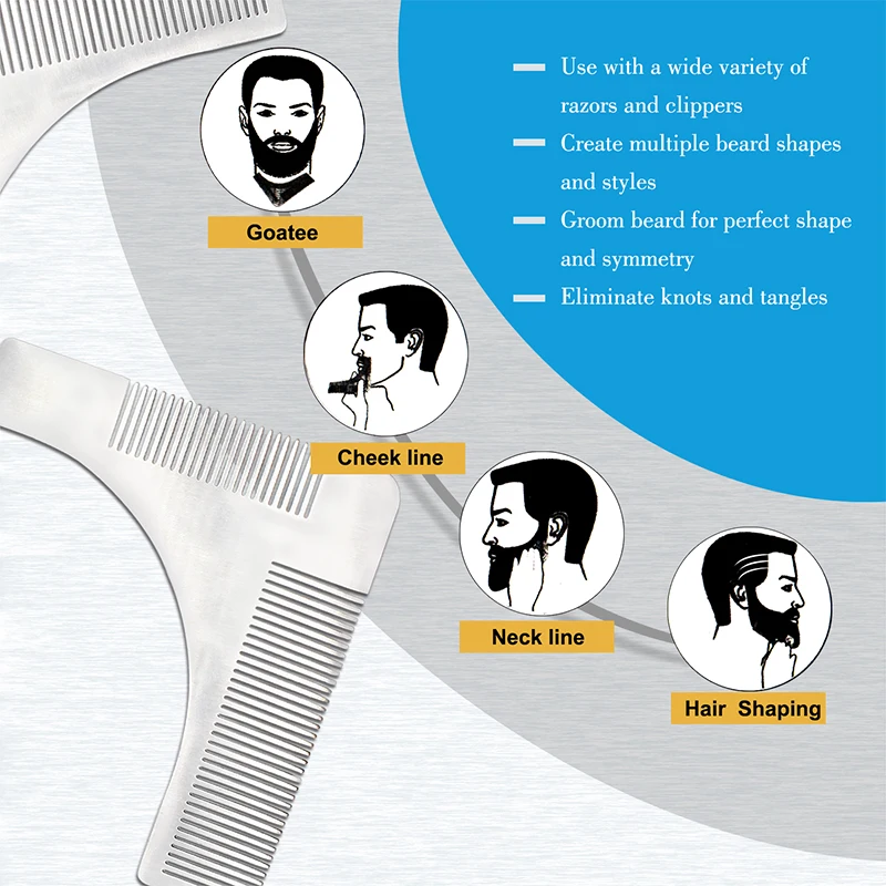 Форма для бороды шаблон для душа салон для бритья борода для бритья стиль укладки гребень уход за щеткой инструмент
