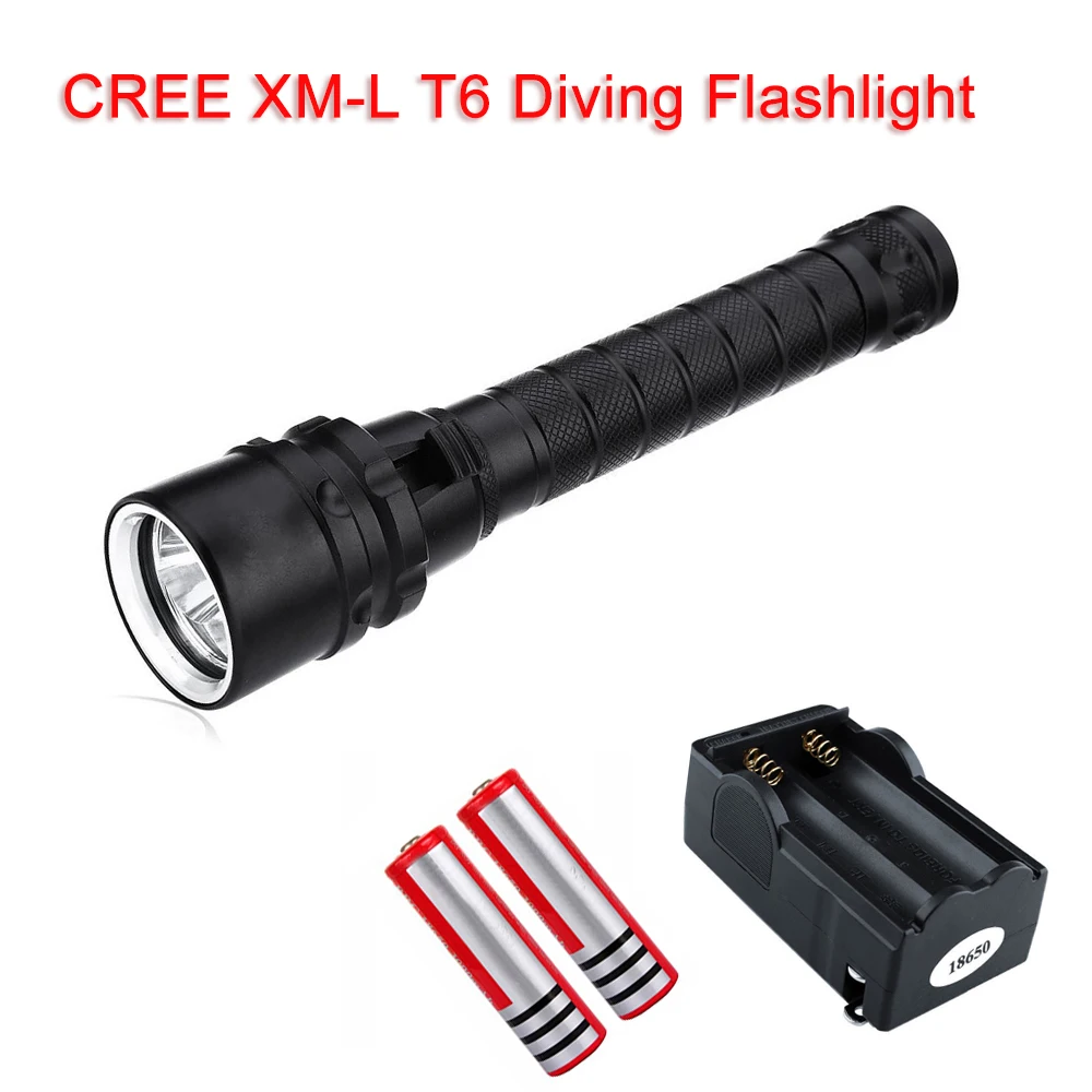 4000LM 3x CREE XM L T6 LED Diving Flashlight Torch 100M Underwater