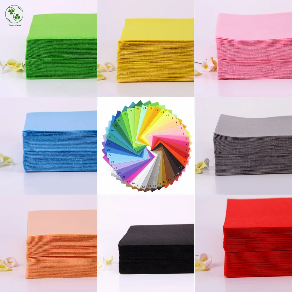

30 Colors For Choose Polyester Felt Fabric 30X30CM For Needlework DIY Sewing Handmade 1mm Think Felt Feltro Nonwoven Colth 10pcs