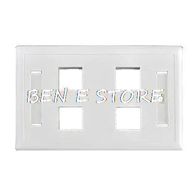 

Plastic White 4 Gang Button Switch Plate Cover Outlet