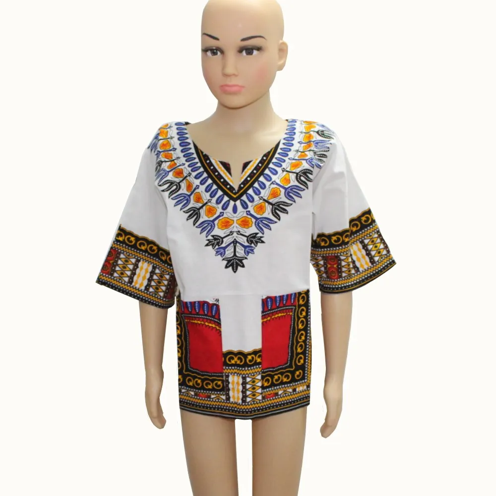 Wholesale Kids 2019 Child New Fashion Design Traditional African Clothing Print Dashiki T-shirt For Boys and Girls african attire