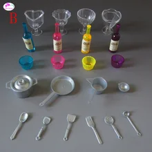 22pcs lot Mini Tableware Toys Food Bottles Teacups Kitchen Dining fits BJD doll Zapf baby born