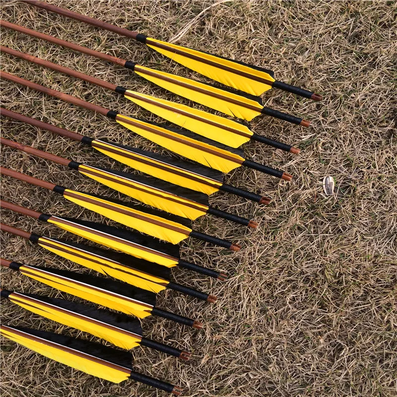 Billig 6 12 24 stücke 32   Handmade Bambus Pfeile Für Recurve Longbow Jagd Bogenschießen