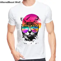 Alteredbeast волк Мода 2017 г. бренд Для мужчин; футболка лето кошка/Волк Футболка с принтом Летняя рубашка с короткими рукавами Футболки-топы Для