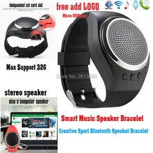 Smart Bluetooth Speaker Bracelet Pedometer Calorie Sleep Monitor TF Card Answer Call Phone Wristband font b